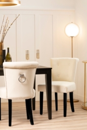 Positano Dining Chair with Back Ring / Black legs- Cream - thumbnail 2
