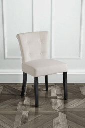 Positano Dining Chair with Back Ring / Black legs- Cream - thumbnail 7