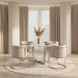 Alveare Dining Chair Silver - Chalk - thumbnail 3