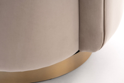 West End Swivel Dining Chair - Taupe - Brass Base - thumbnail 5