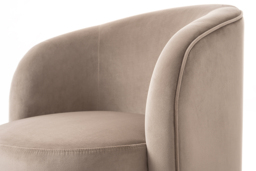 West End Swivel Dining Chair - Taupe - Brass Base - thumbnail 4