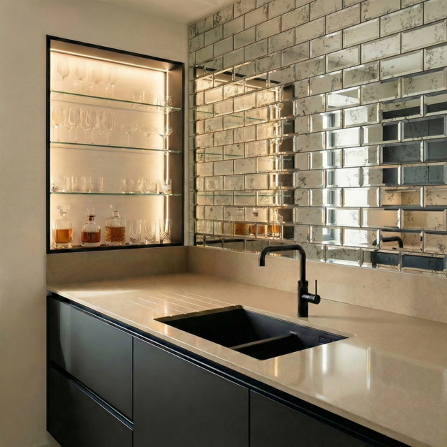 Mirrored Vintage Effect Rectangle Wall Tiles Pack - image 1