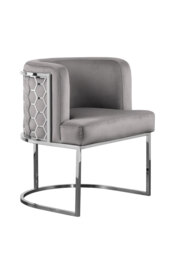 Alveare Dining Chair Silver - Dove Grey - thumbnail 4
