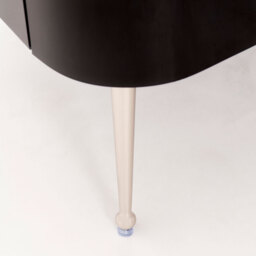 Mason Black Glass Coffee Table – Shiny Silver Legs - thumbnail 4