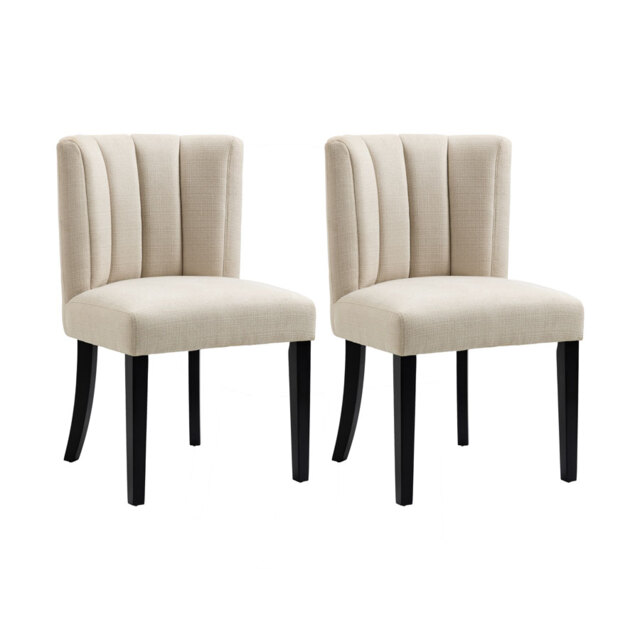"Set of 2 Hatfield Dining Chairs - Limestone " - image 1