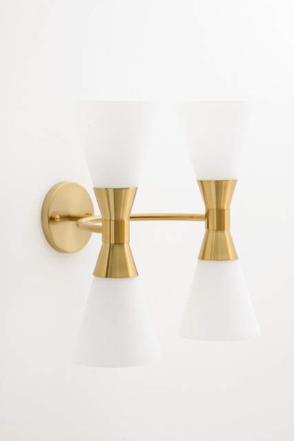 Camille Double Wall Light Brass - image 1