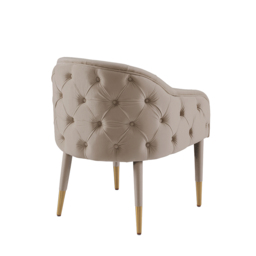 Sophia Dining Chair - Taupe - Brass caps - thumbnail 3