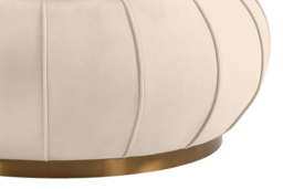 Pumpkin Storage Ottoman - Chalk - Brass Base - thumbnail 5