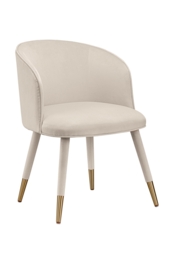 Bellucci Dining Chair - Chalk- Brass Caps - thumbnail 1