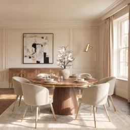Bellucci Dining Chair - Chalk- Brass Caps - thumbnail 2