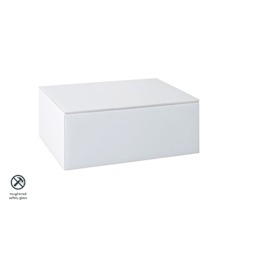 Inga White Glass Floating Bedside Table - thumbnail 7