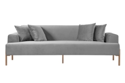 Duke Three Seat Sofa - Dove Grey - Brass Legs - thumbnail 3
