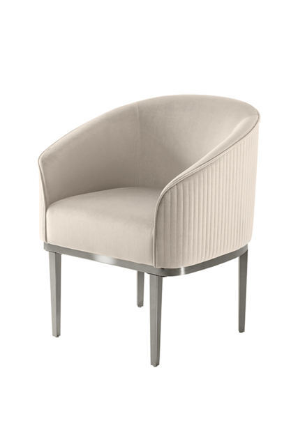 " Ella Dining Chair - Chalk - Silver Base" - image 1