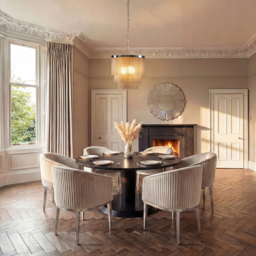 " Ella Dining Chair - Chalk - Silver Base" - thumbnail 2