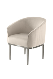 " Ella Dining Chair - Chalk - Silver Base" - thumbnail 1