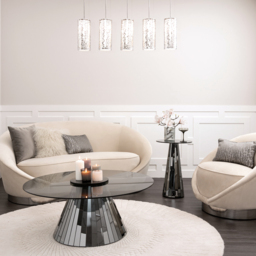 Emmeline Smoked Mirror Side Table - thumbnail 2