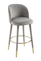 Bellucci Counter stool - Dove Grey - Brass Caps - thumbnail 3