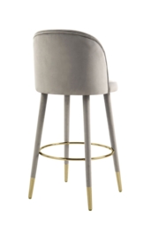 Bellucci Counter stool - Dove Grey - Brass Caps