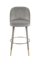 Bellucci Counter stool - Dove Grey - Brass Caps - thumbnail 4