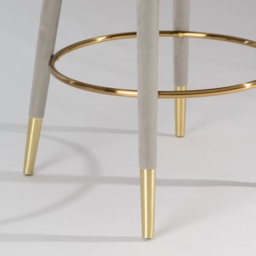 Bellucci Counter stool - Dove Grey - Brass Caps - thumbnail 5