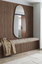 Adria Pebble Shape Dress Mirror - Brushed Brass - thumbnail 2