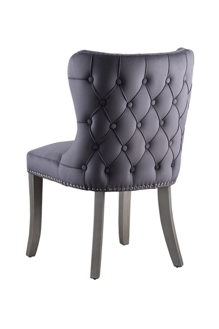 Margonia Dining Chair - Storm Grey with Pewter Legs - image 1