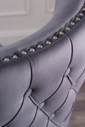 Margonia Dining Chair - Storm Grey with Pewter Legs - thumbnail 6