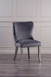 Margonia Dining Chair - Storm Grey with Pewter Legs - thumbnail 5