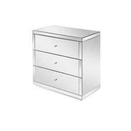 Flavia Mirrored Three Drawer Chest - thumbnail 6