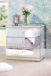 Flavia Mirrored Three Drawer Chest - thumbnail 8