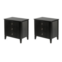 Set of 2 Heidi bedside tables - Black - Brass/Silver - thumbnail 4