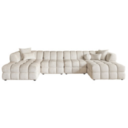 Berlin U-Shaped Corner Sofa – Light Taupe Chenille - thumbnail 4