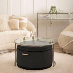 Aria Silver Coffee Table and Storage Ottoman Black - Set - thumbnail 2