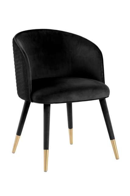 Bellucci Circles Dining Chair - Black - Brass Caps - image 1
