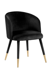 Bellucci Circles Dining Chair - Black - Brass Caps - thumbnail 1