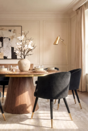 Bellucci Circles Dining Chair - Black - Brass Caps - thumbnail 3