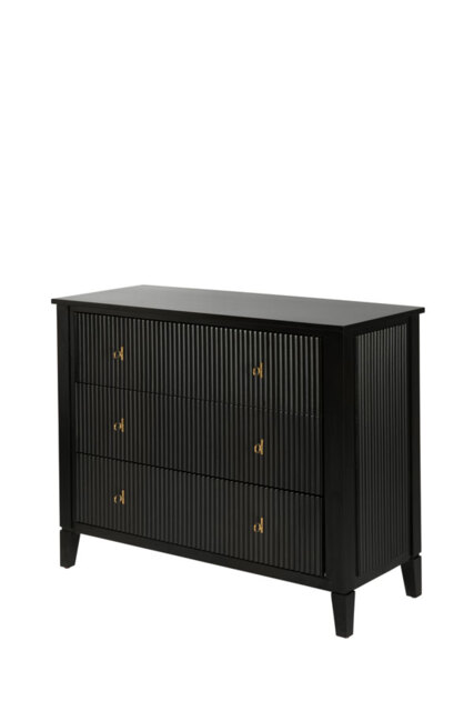 Heidi Black Chest of Drawers Brass/Silver - image 1