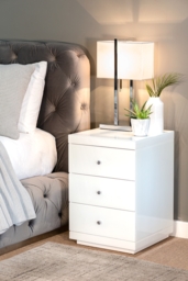 "Pimlico White Glass Bedside Table " - thumbnail 2