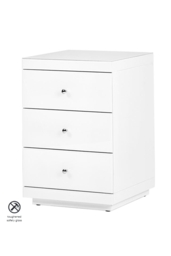 "Pimlico White Glass Bedside Table " - thumbnail 1