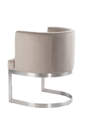 Lasco Dining Chair – Taupe - Brushed Stainless Steel Base - thumbnail 4