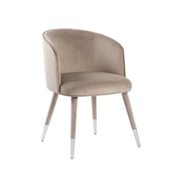 Bellucci Dining Chair - Taupe - Silver Caps - thumbnail 5