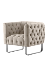 "Grosvenor Armchair - Taupe - Brushed Silver "