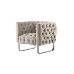 "Grosvenor Armchair - Taupe - Brushed Silver " - thumbnail 6