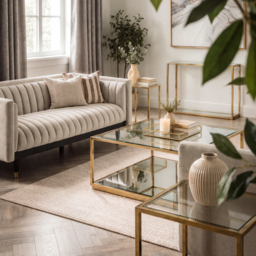 Rippon Brass Square Side Table - thumbnail 3