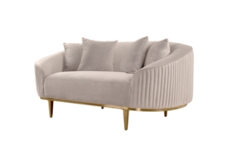 Ella Two Seat Sofa - Chalk - Brass Base - thumbnail 3