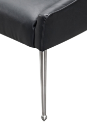 Mason Dining Chair Black Faux Leather - Brushed Silver Legs - thumbnail 5