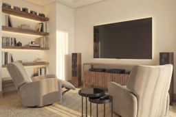"Valmont Swivel Recliner Armchair - Taupe " - thumbnail 6