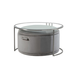Aria Silver Coffee Table and Storage Ottoman Dove Grey - Set - thumbnail 6
