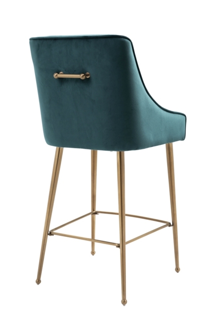 Mason Bar Stool - Peacock - Brushed Gold Legs - image 1