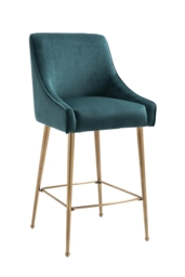 Mason Bar Stool - Peacock - Brushed Gold Legs - thumbnail 3